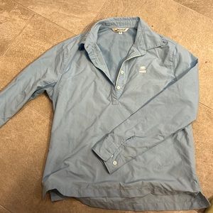 UPF 100 w Solumbra long sleeve blue top in XS